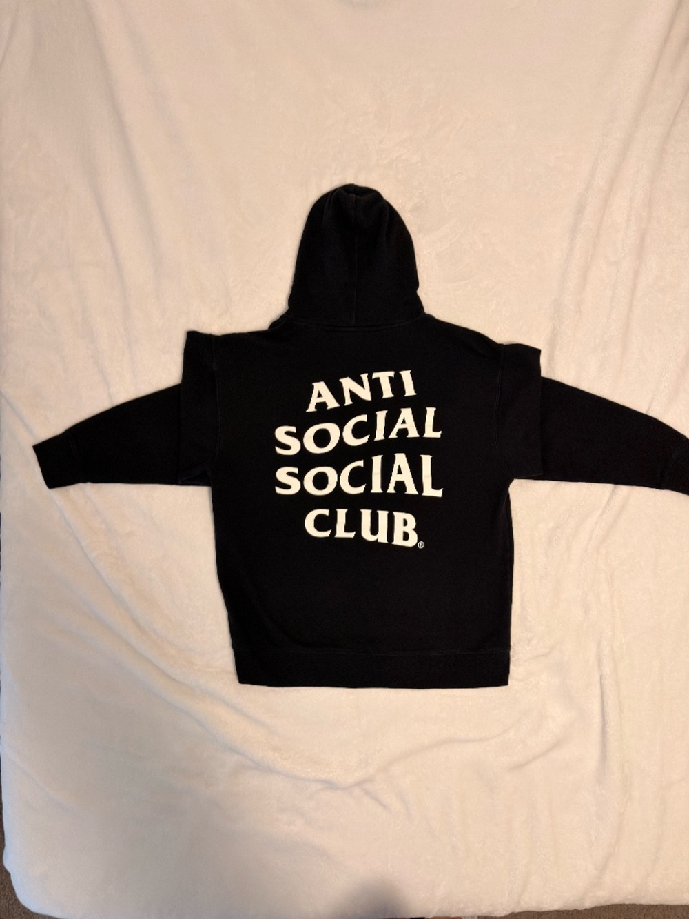 Anti Social Social Club ASSC Black White Logo Pullover Hoodie Men's Size L